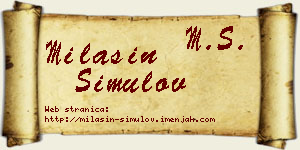 Milašin Simulov vizit kartica